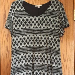 Black and white blouse